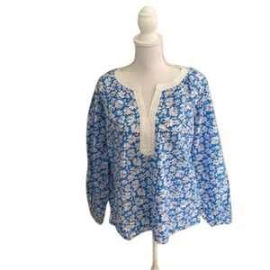 Lily Pulitzer Camryn Tunic Lunar Blue Palm Beach petals NWT Size M